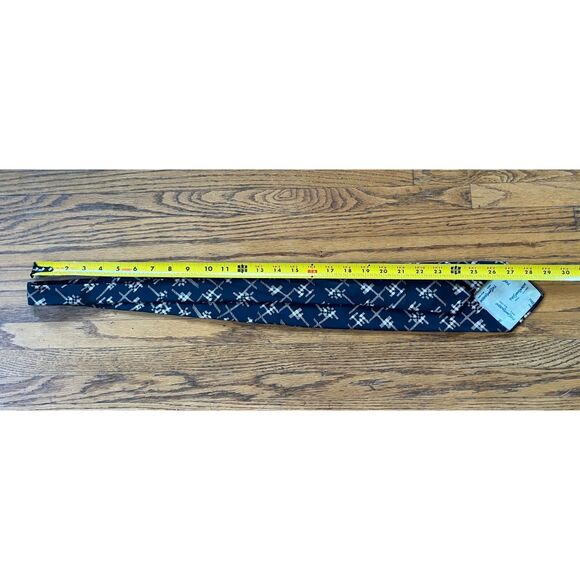 YSL Yves Saint Laurent Blue Abstract Pattern Silk Neck Tie - Picture 5 of 6